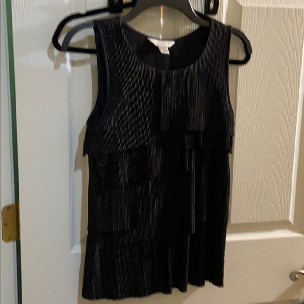 Black sleeveless blouse